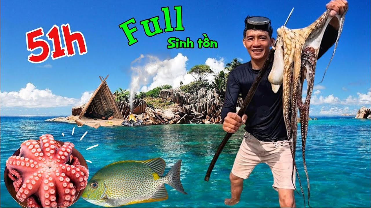 51h một mình khám phá đảo hoang đặt b,ẫ.y tìm thức ăn để sinh tồn bản full | 50 hour’s solo survival
