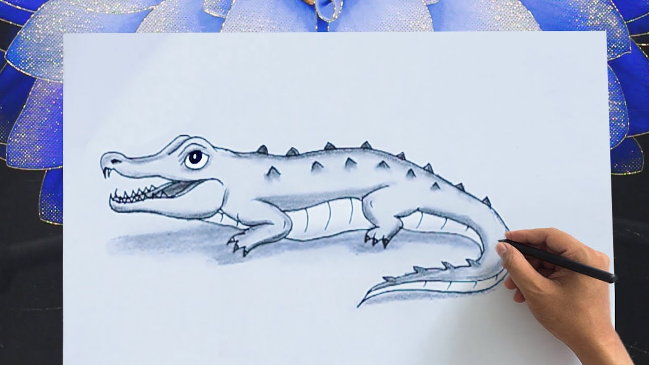 Easy Crocodile Drawing for School Students 🐊 Step-by-Step Animal Sketching Tutorial | QWE Art