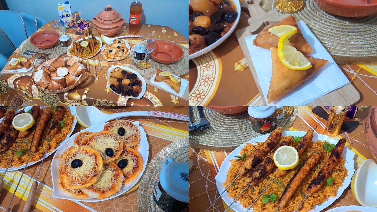 طاولة 5 يوم رمضان ✨️🌙 أرز مقلي مع مشاوي على طريقتي/ حشو بوراك بالخضر بزاف بنين 🥕🧅 شربة فريك 