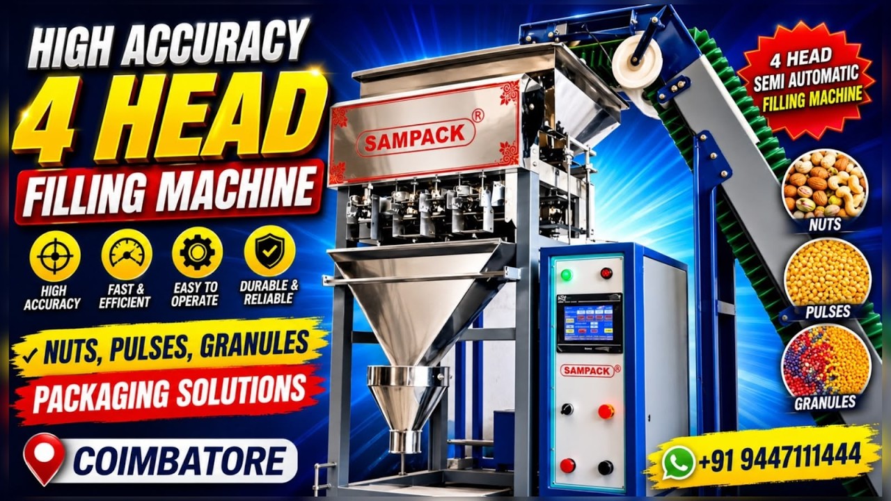 Granules, Nuts & Pulses Packaging Solutions | SAMPACK High Speed Packing Machine Coimbatore