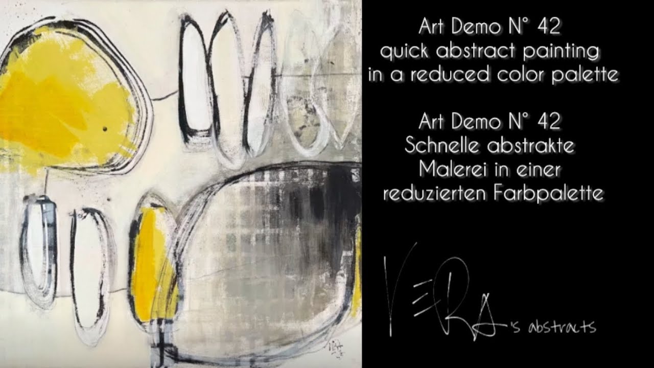 Art Demo N° 42 quick abstract painting in a reduced color palette #deutsch #english