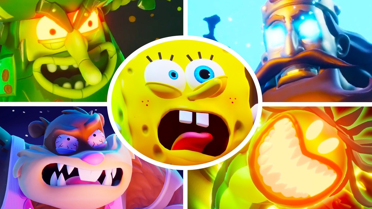SpongeBob Titans of the Tide - All Bosses (DLC Included)