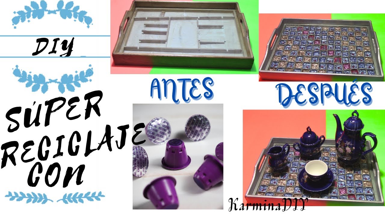 #DIY. COMO REUTILIZAR UNA BANDEJA CON CÁPSULAS DE CAFÉ. MANUALIDADES FÁCILES #cute #design #cat