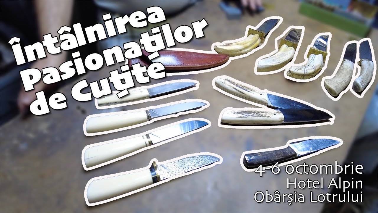 Câteva cuțite hand made care vor fi prezentate la Întâlnirea Pasionaților de Cuțite