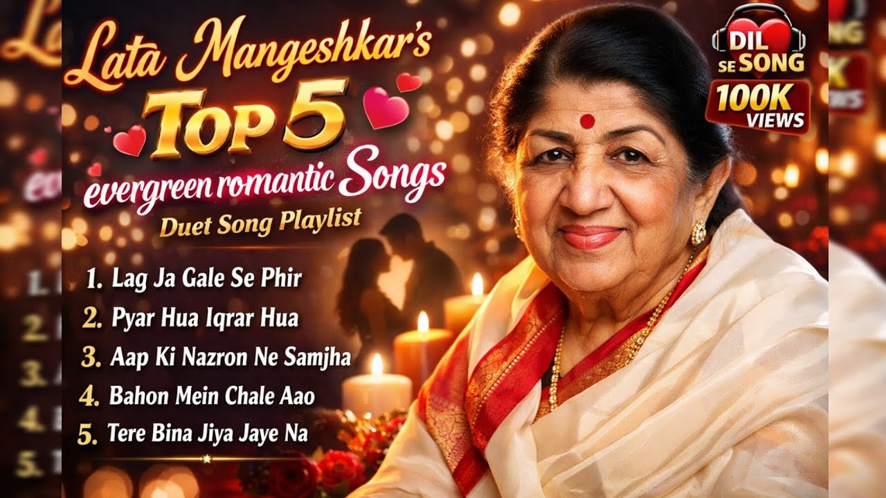 Lata Mangeshkar Top 5 Evergreen Romantic Duet Songs 💖 | Old Hindi Love Songs Playlist | Dil Se Song