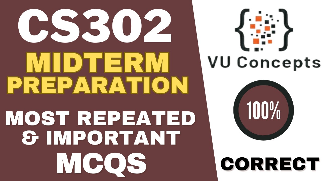 cs302 midterm preparation 2026 | cs302 mcqs for midterm | current paper