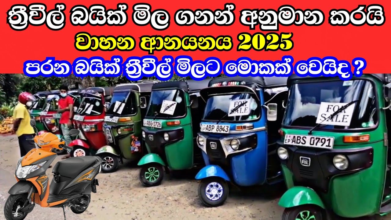 Vehicle import srilanka 2025 sinhala | Vehicle  Market Price srilanka | Bajaj Threewheel Motorbike