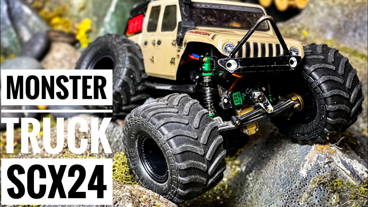 SCX24 Jeep Gladiator МОНСТР-ТРАК с четырьмя управляемыми колесами!!!