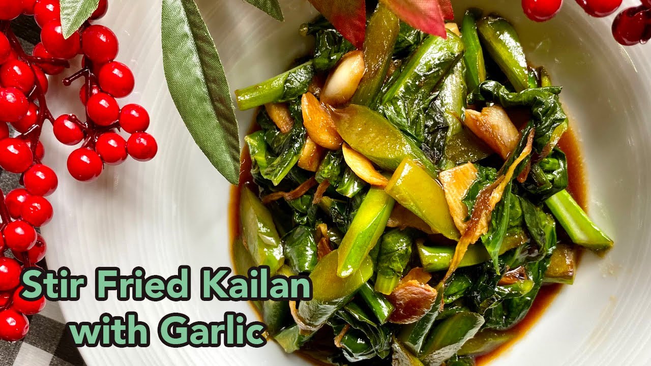 STIR-FRIED KAILAN WITH GARLIC - 5-min Vegetarian Recipe | Su's Cookbook
