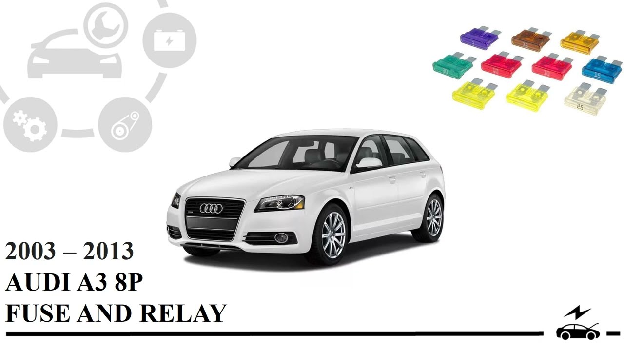 Схема блока предохранителей Audi A3 2003 - 2012 и реле с их назначением и расположением
