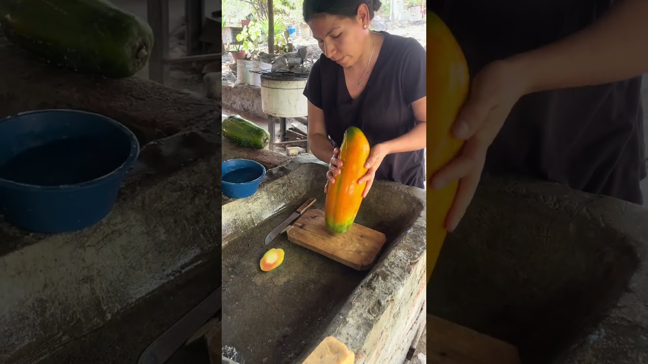 Cortando papayas 😋