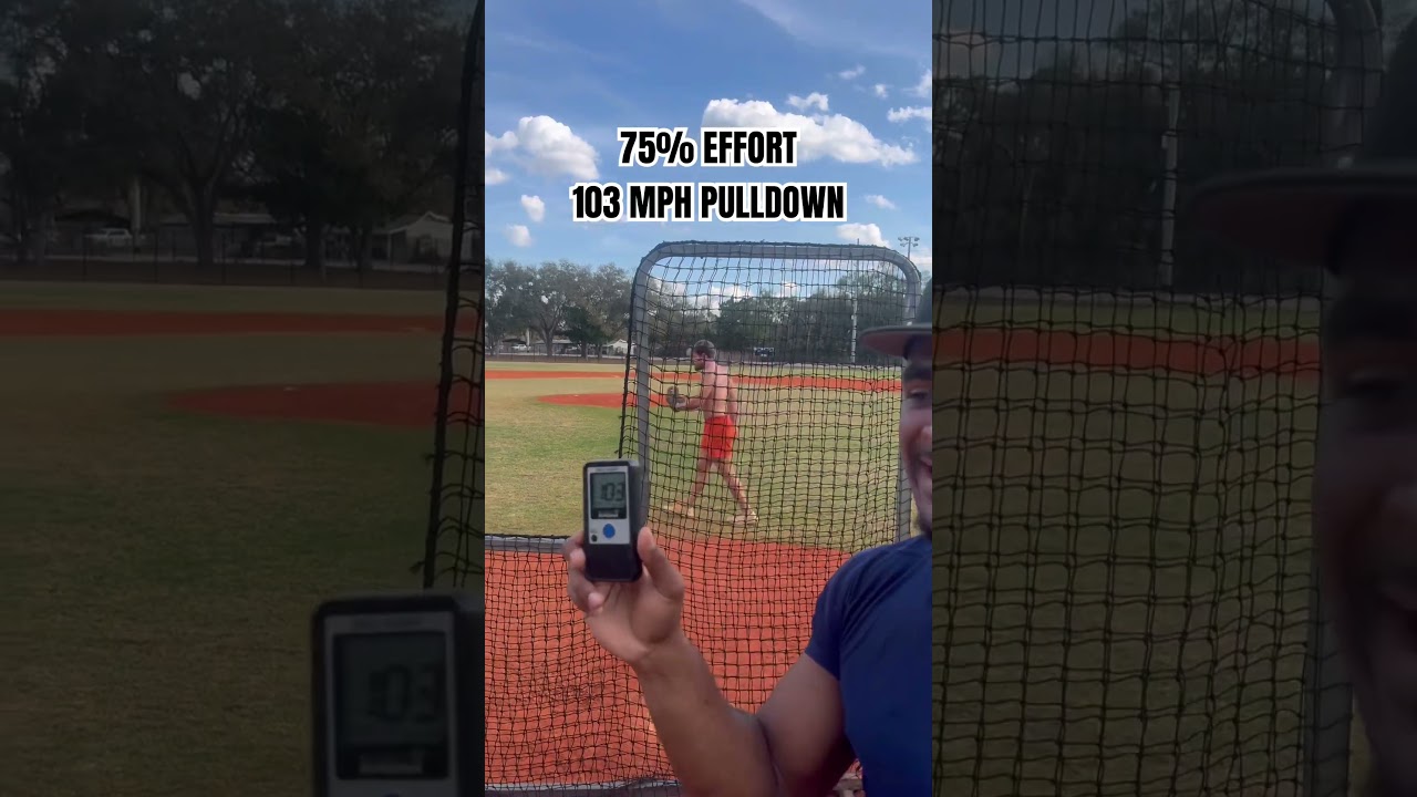 75% EFFORT 103 MPH PULLDOWN #baseball #shorts #mlb #pitching #viral