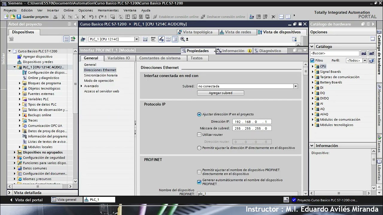 Curso de PLC desde cero. Conexión PLC TIA Portal.
