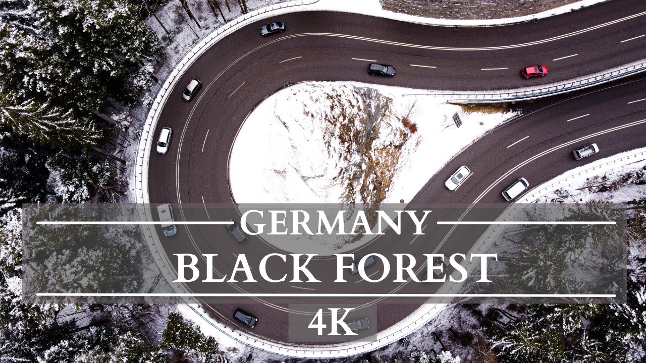 4K Scenic Drone Footage - Black forest Germany in winter