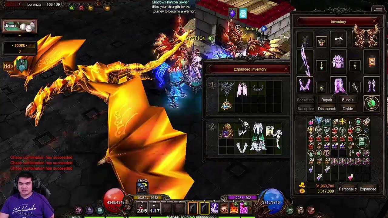 Upgrading Dark Angel to Holy Angel items #ErebosMU #MU