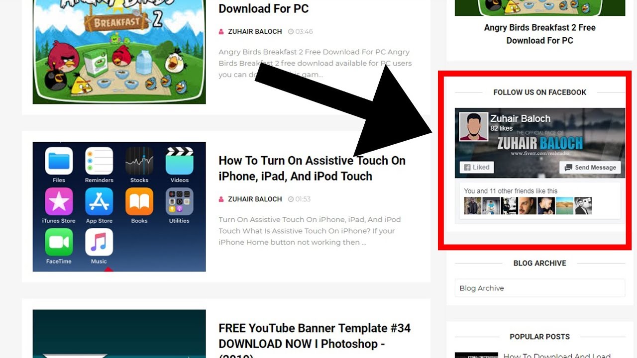 How To Add Facebook Page Plugin To Blogger - 2019