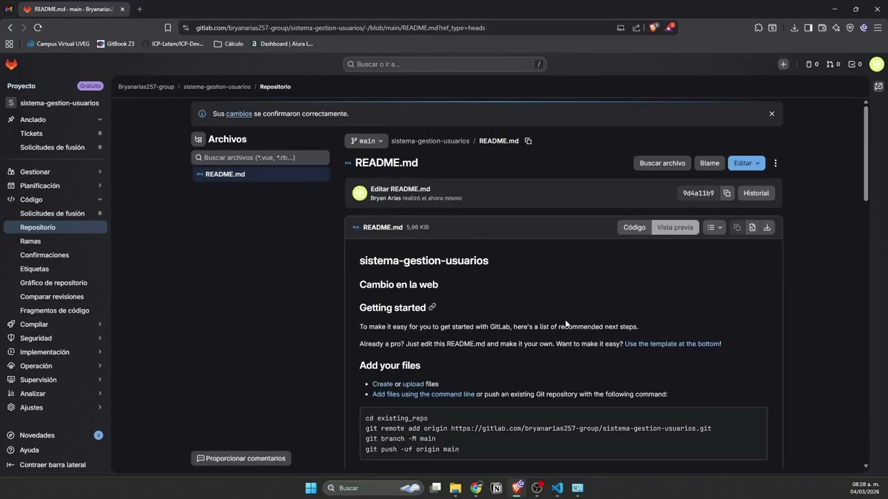 Aprendiendo a usar GitLab