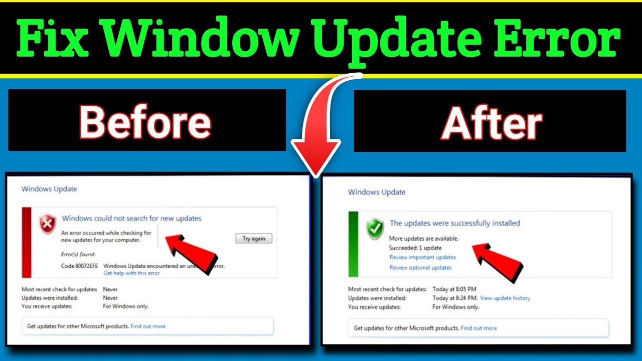 100% Fix windows 7 update error 80072efe | Error Code 80072EFE Problem Fixed