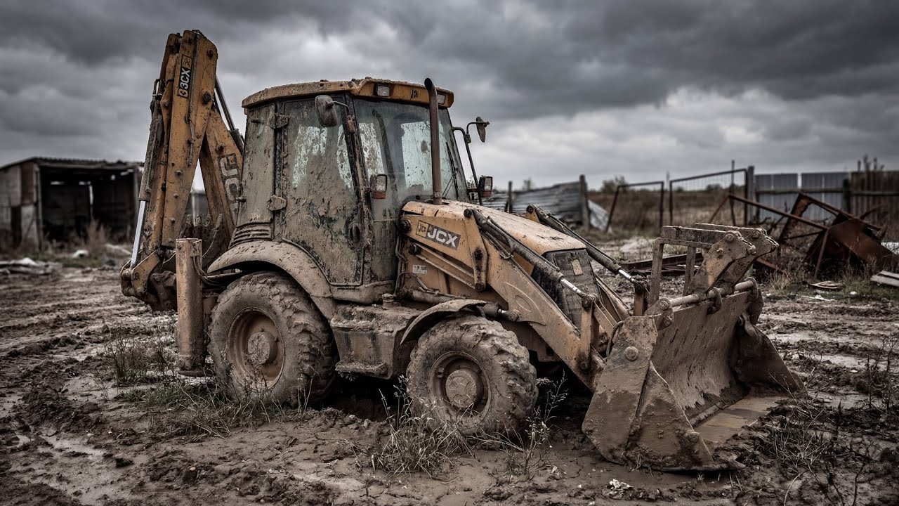 ASMR Caterpillar 3CX JCB Backhoe Loader Mud Cleaning Service