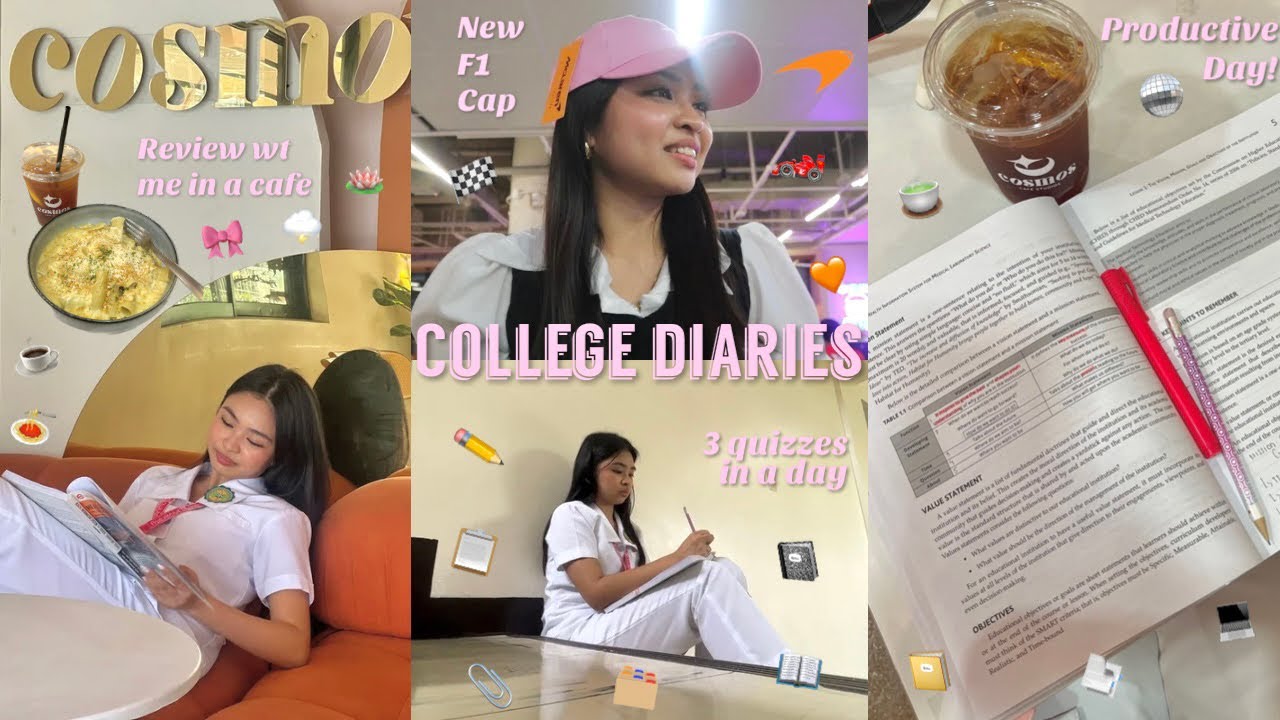 College diaries: Studying in a cafe, 3 quizzes in a day, productive days & a lot more 🌺📖📓💻🏎
