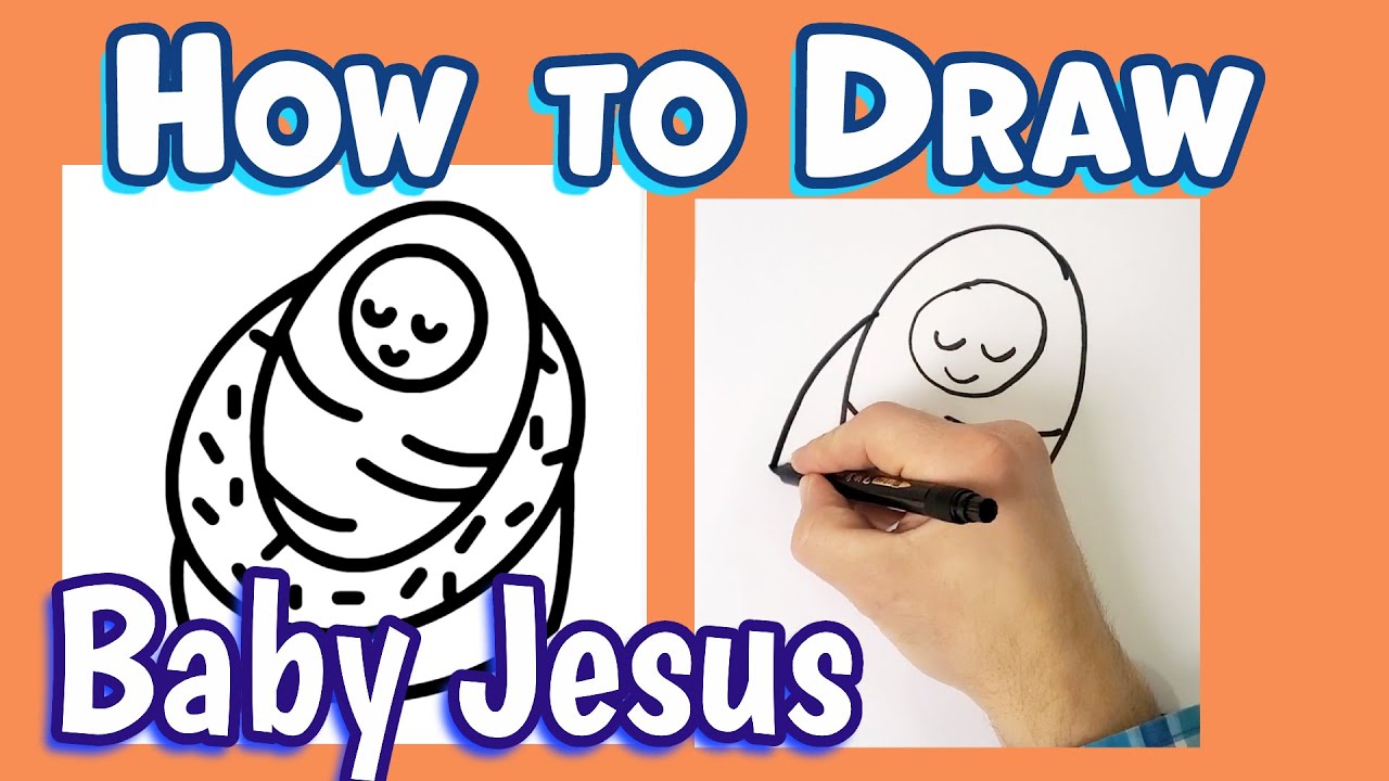 How to Draw Simple Baby Savior Jesus Christ Nativity