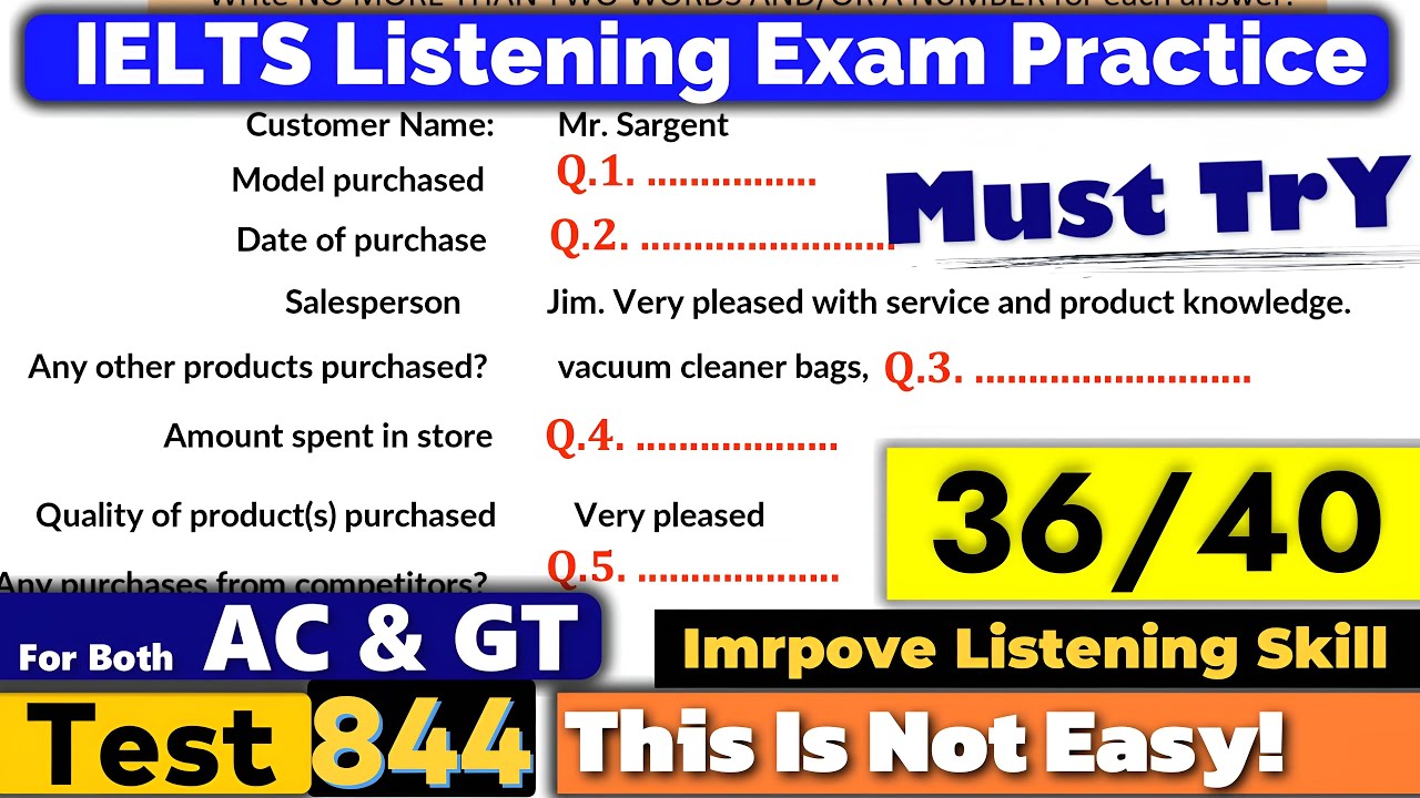IELTS Listening Practice Test 2025 with Answers | Recent Exam - 844