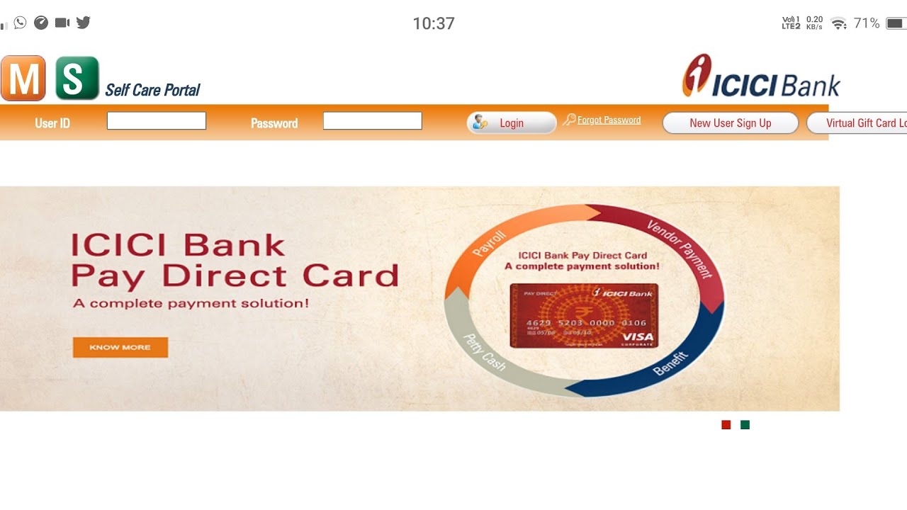 ICICI Bank CMS Travel Card Portal Registration and Features