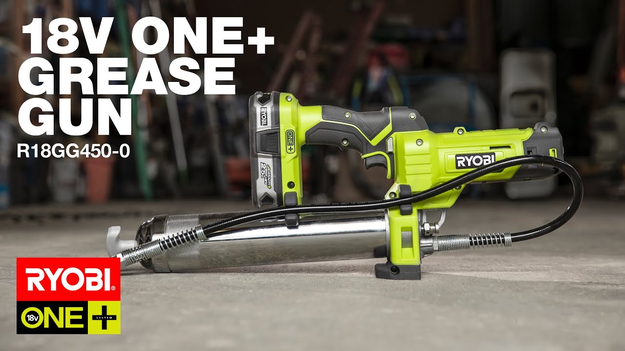 RYOBI: 18-вольтовый смазочный пистолет ONE+ (R18GG450-0) в действии