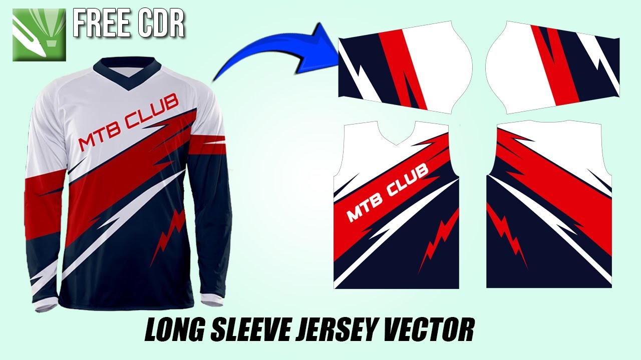 How to Make a Long Sleeve Jersey Vector Design | Free CDR | Coreldraw X7