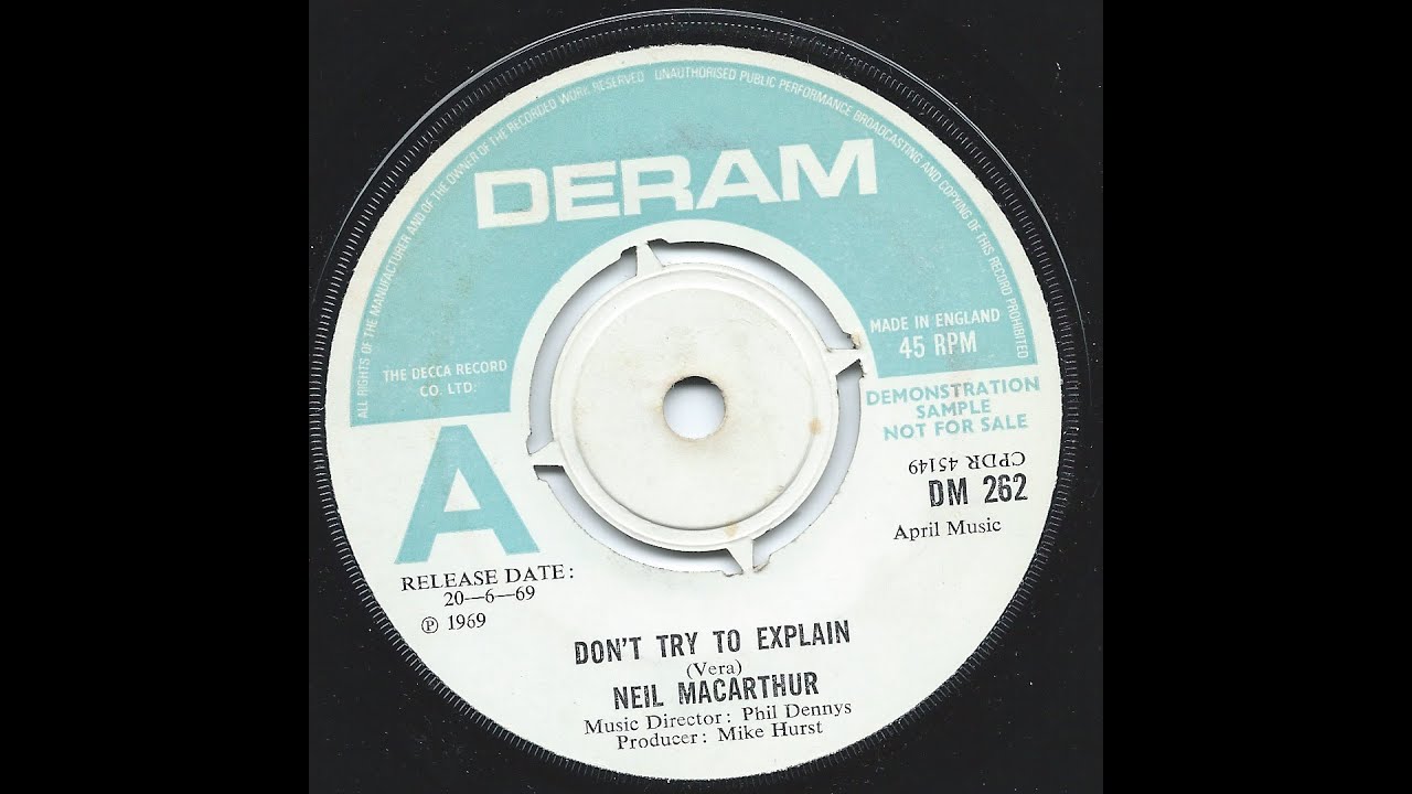 Don't Try To Explain - Neil MacArthur (Zombies lead Colin Blunstone)
