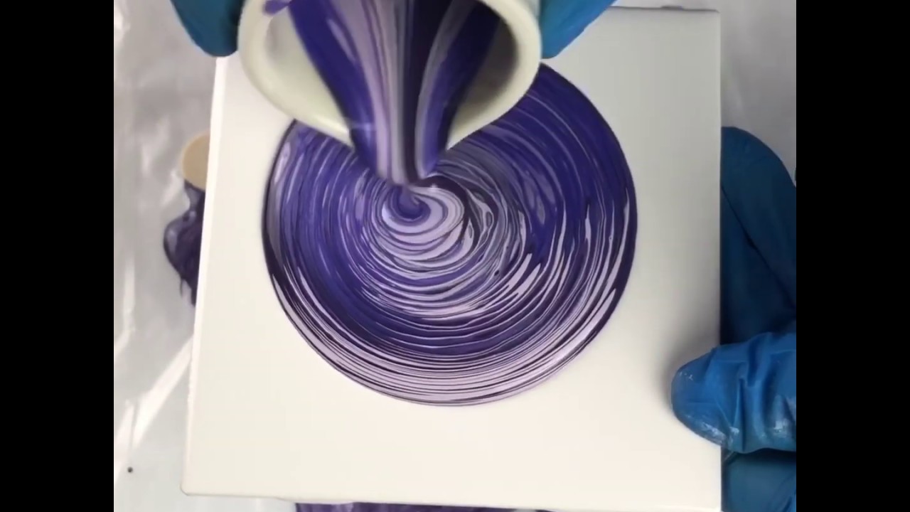 Ring Pour Purples - Fluid Art - Acrylic Pouring - Abstract Painting May 29, 2019