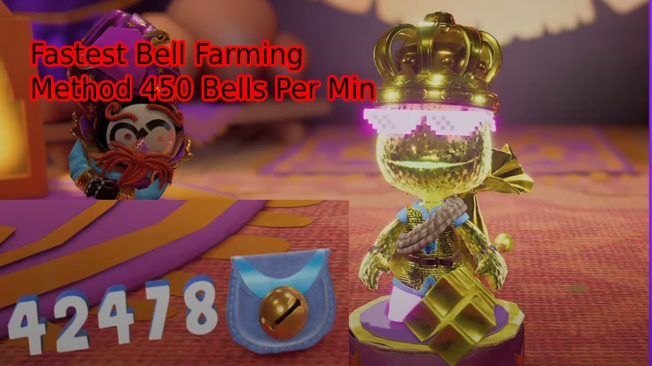 New Fastest Bell Farming Method | 450 Bells Per Min Walk-in Wardrobe Trophy Sackboy A Big Adventure
