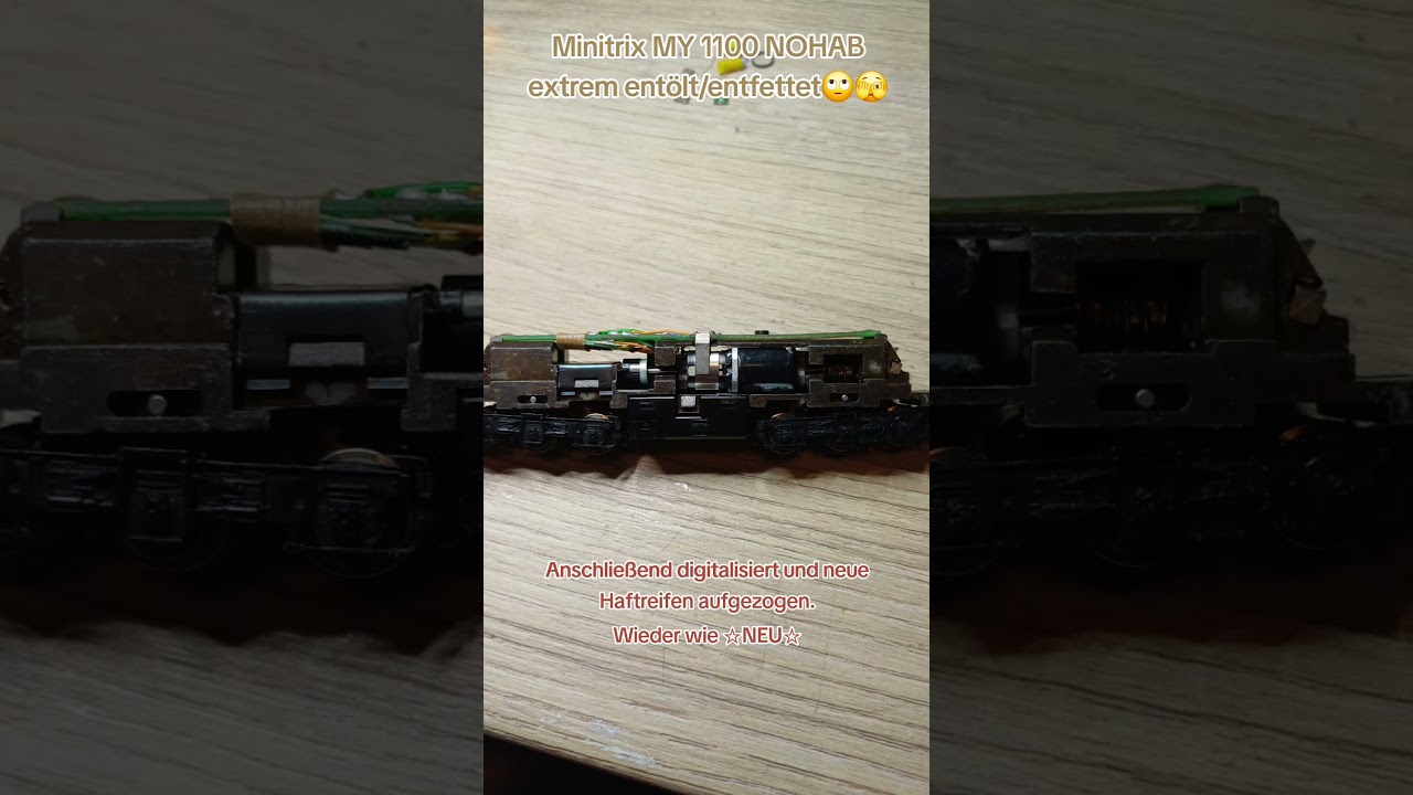Modelleisenbahn Spur N Minitrix MY 1100 NOHAB entfettet und digitalisiert.