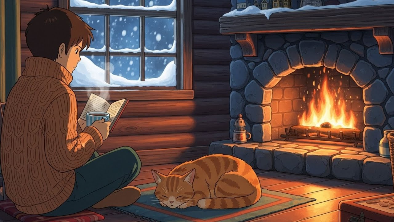 Winter Cabin ❄️ Cozy Lofi Beats to Warm Up & Focus [Snow & Fireplace Sounds]