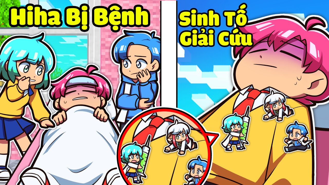YUMMIE CHUI VÀO CƠ THỂ HIHA TRONG MINECRAFT*SINH TỐ TEAM GIẢI CỨU HIHA KHỎI VIRUS SỐT XUẤT HUYẾT 😡💊💉