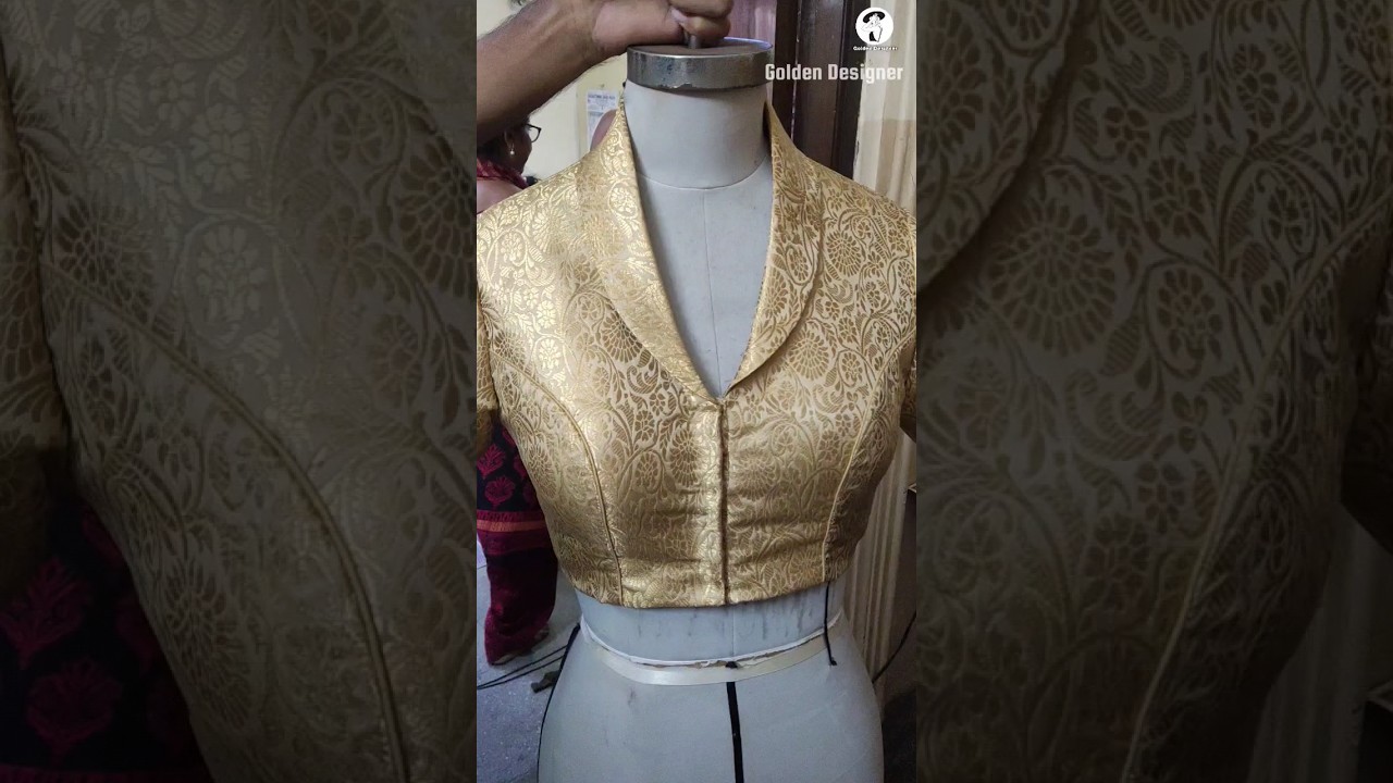 High neck collar blouse design | Prince cut blouse 😍 #goldendesigner #blouse #shorts