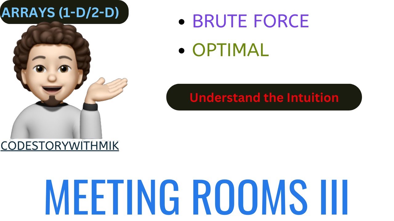 Meeting Rooms III | Detailed Intuition | Brute Force | Optimal | Leetcode 2402 | codestorywithMIK