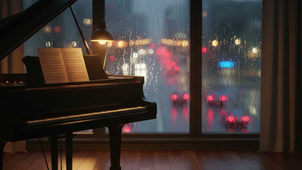 Rainy Night Piano for Sleep 🌧️🎹 | Calm & Cozy Night Ambience