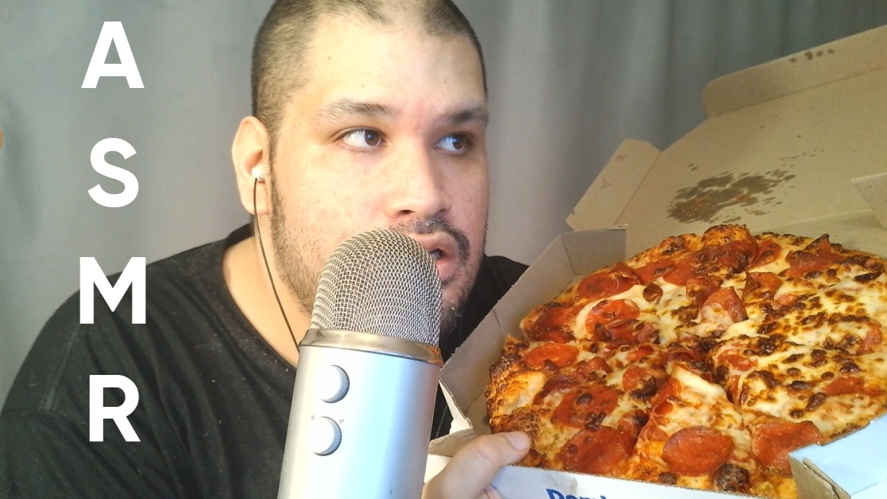 Asmr so i ate Some Dominos Pepperoni Pizza.....