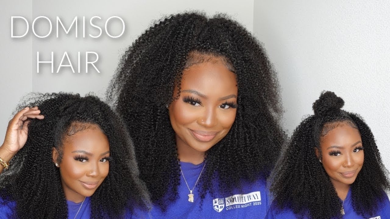 WOW!HALF WIGS ARE BACK! NATURAL LEAVE OUT PONYTAIL | THIS WIG BLENDS WITH MY REAL HAIR! |DOMISO HAIR