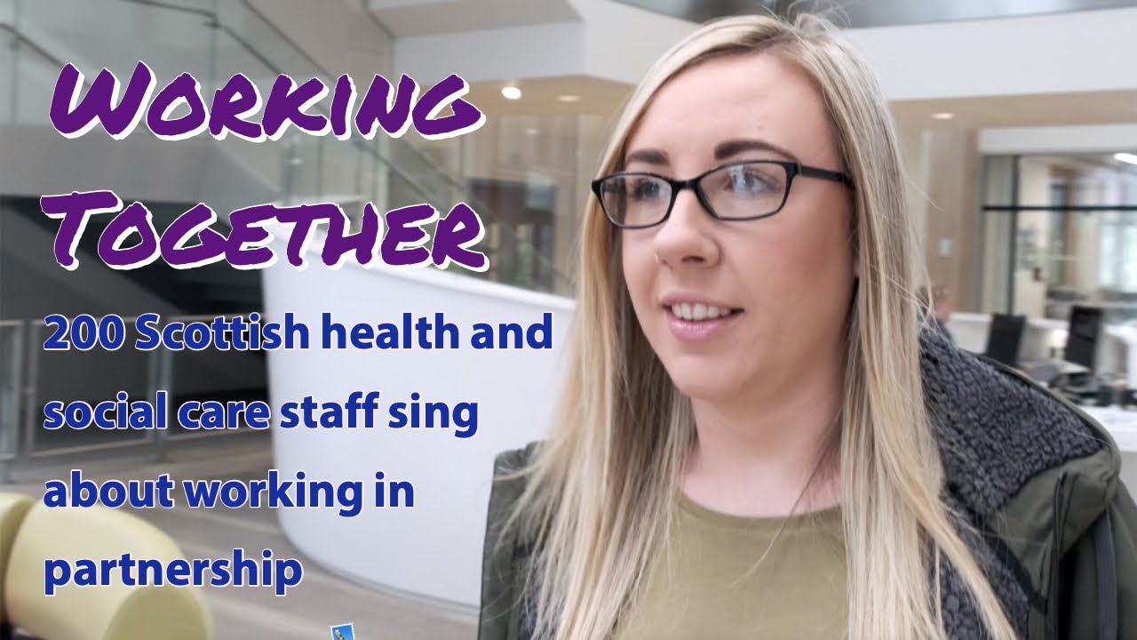 200 Scottish health and social care staff sing about 'working together' in this fun music video