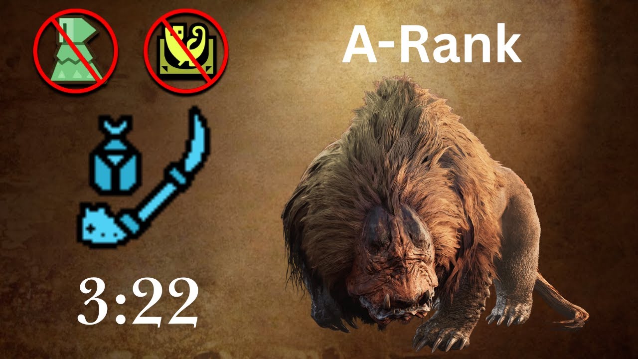 【MHWilds】Challenge Quest: Doshaguma of the Hollow Insect Glaive Solo 3:22 (no mantle/trap/mounts)