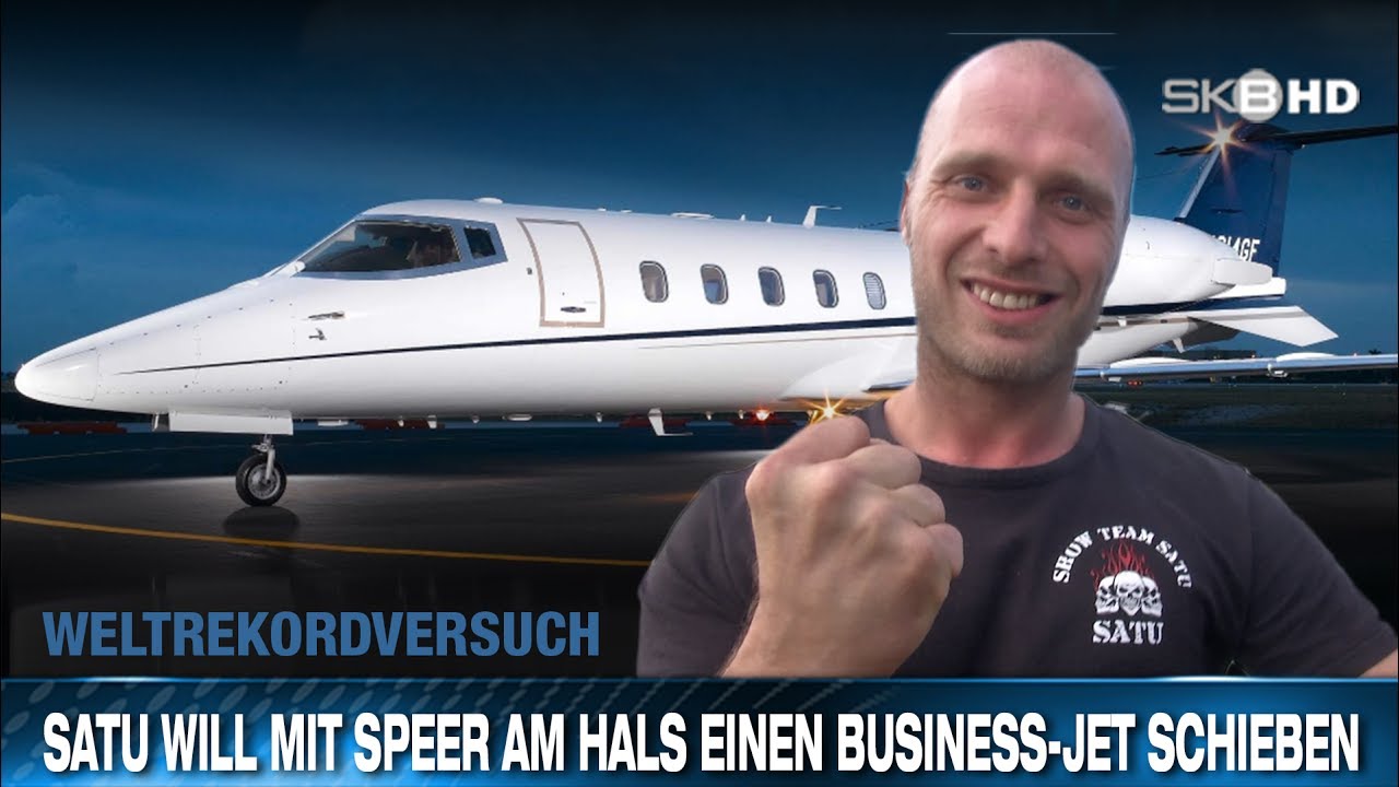 SATU WILL MIT SPEER AM HALS EINEN BUSINESS-JET SCHIEBEN