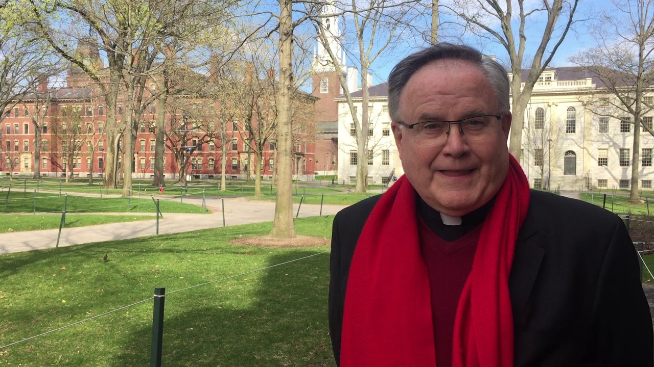 Fr George in Harvard Yard