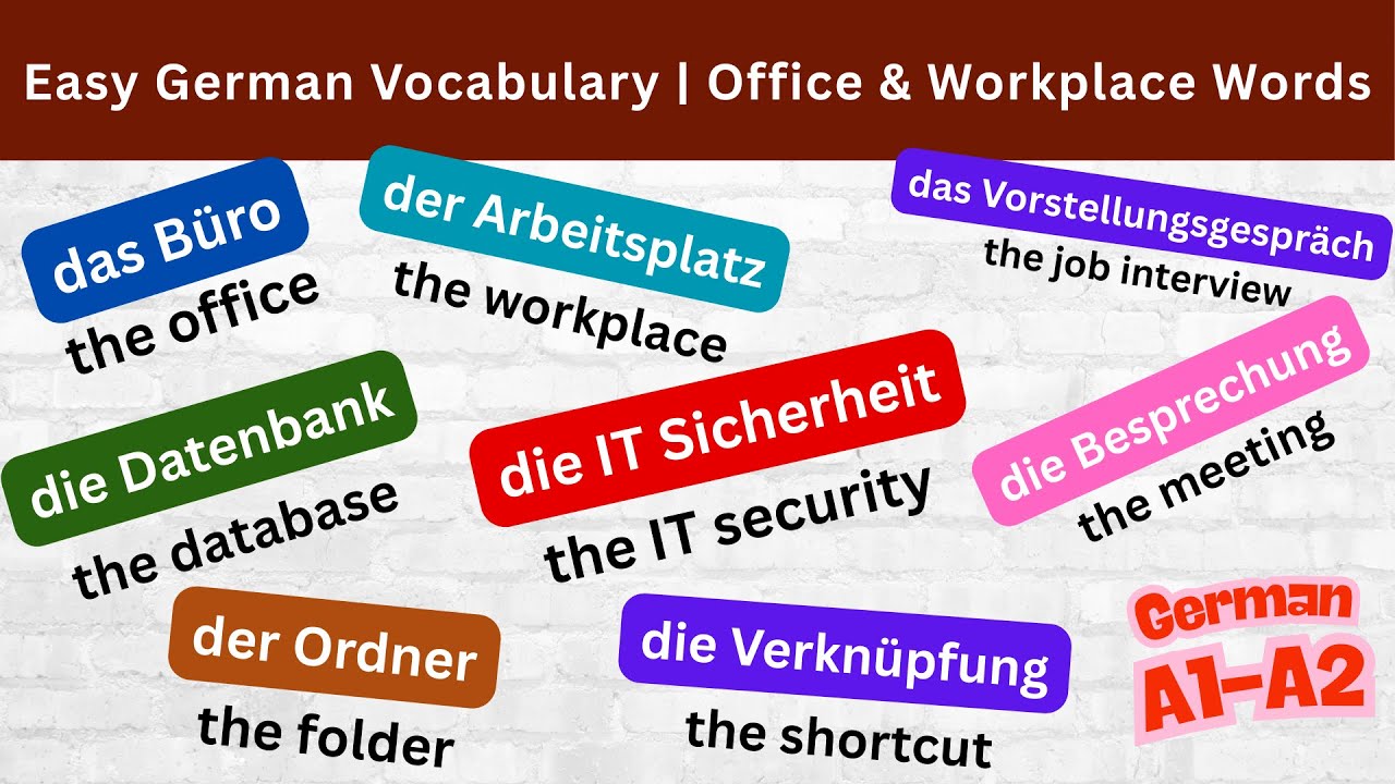 Essential Office Vocabulary in German &ndash; Top German A1-A2-B1 Words You&rsquo;ll Use at Work | Must Watch! 🚀