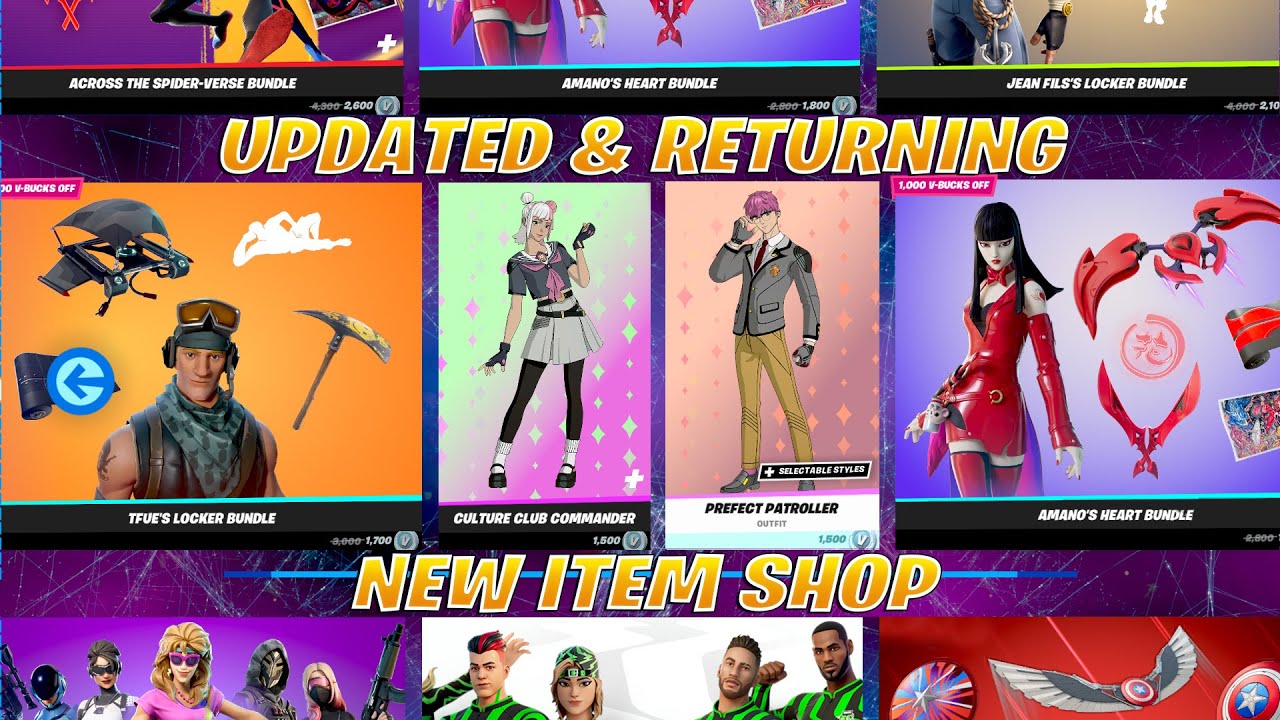 NEW Updated and Returning Item Shop Skins (Marvel, Fortnite Football Club, Free Pack & More)