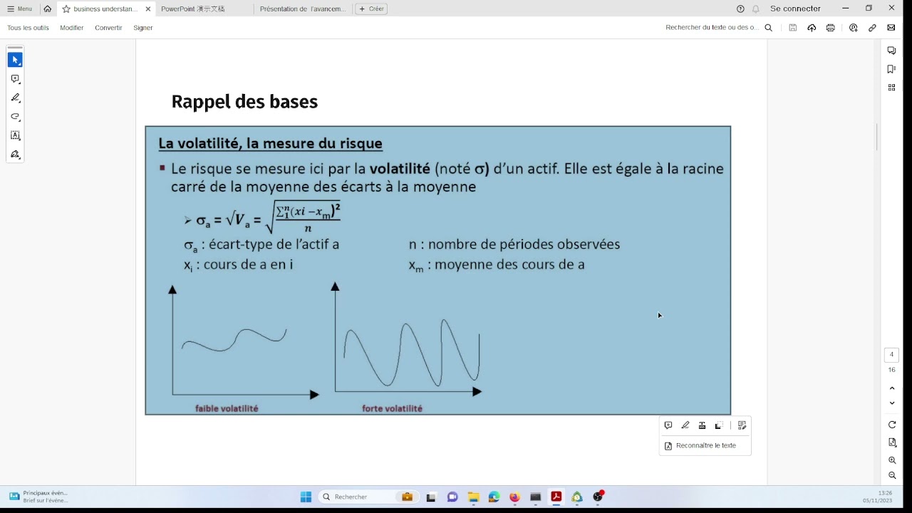 Projet 1: Rappel des bases, Diversification, Indicateurs techniques, stratégies de trading, risques