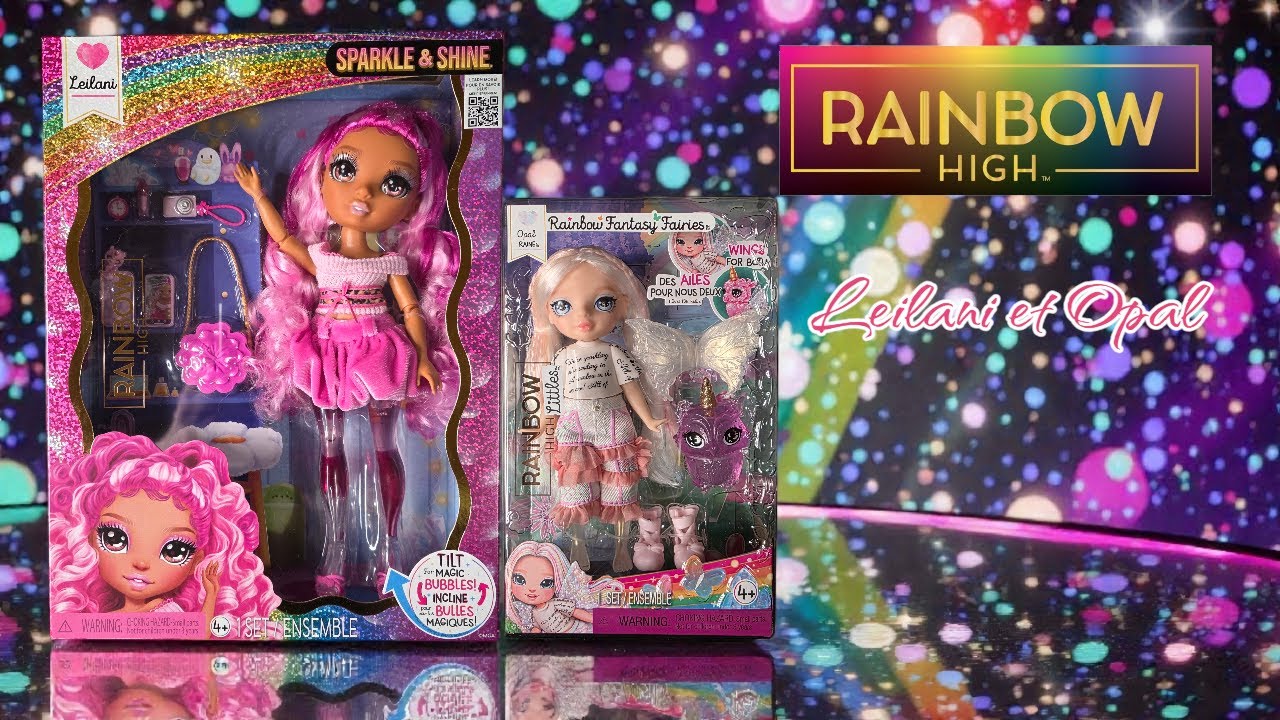 Rainbow High Leilani Sparkle and shine et Opal Raine Rainbow Fantasy Fairies double review.