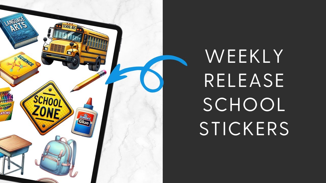 ⭐️ New Release SCHOOL Digital Stickers PNG, Goodnotes, Samsung Notes for iPad and Android