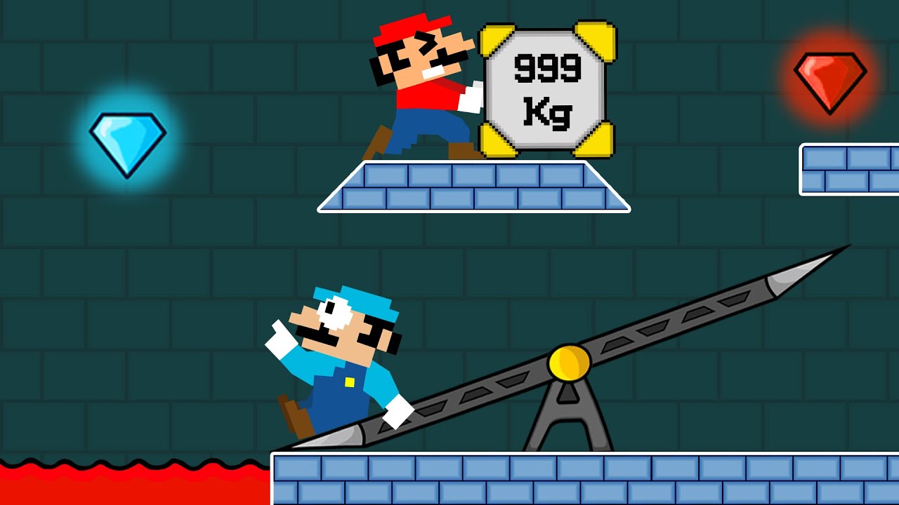 Mario hot and Mario Cold Mining Diamond in Watergirl and Fireboy (Part 58)